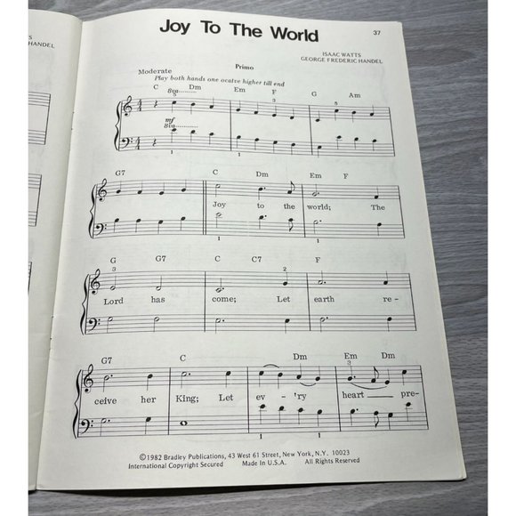 Bradleys Big Note Christmas Duets Piano Song Book 7 Songs Sheet Music 1982 - Picture 6 of 7